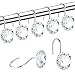 YUYIKES Shower Curtain Hooks Diamond Shape Shower Rings/Round Acrylic Decorative Rhinestones Bling Rolling Bathroom Bath Set of 12 Rings