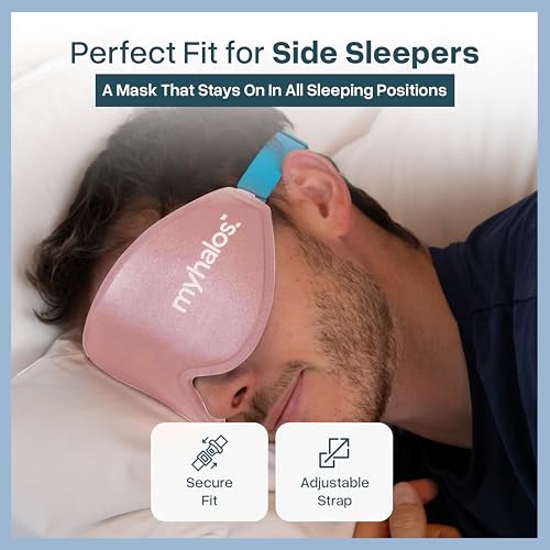 Image of MyHalos Sleep Mask - 3D Blackout Eye Mask for Women & Men, Side Sleepers, Zero Pressure Memory Foam Eyelash Friendly, Breathable,Award-Winning Sleep Aid for Travel (Peach Orange, 1 Count (Pack of 1))