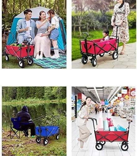 Trolley Cart Klappbarer Gartentrolley Cart Hochleistungswagen Einkaufswagen Für Outdoor Camping Angeln Ziehwagen Mit 4 Rädern Campingwagen Gartenwagen – Bild 5