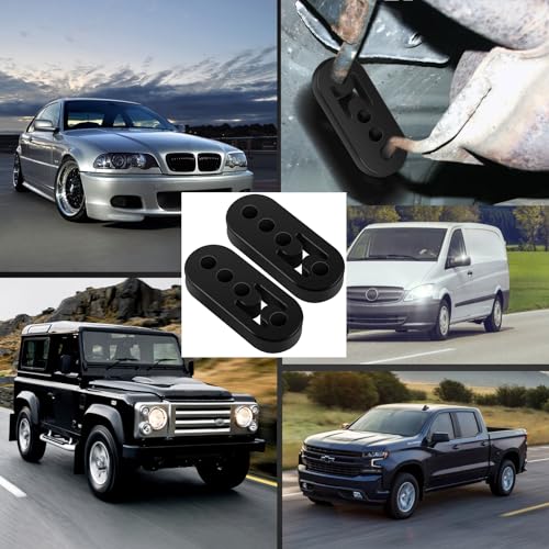 MetVot 2 Stück 4 Loch Auspuff Schalldämpfer Universal Auspuffgummi AutoSchalldämpfer Auspufthalterung Auspuffaufhänger Aus Gummi AuspuffSchalldämpfer für Auto