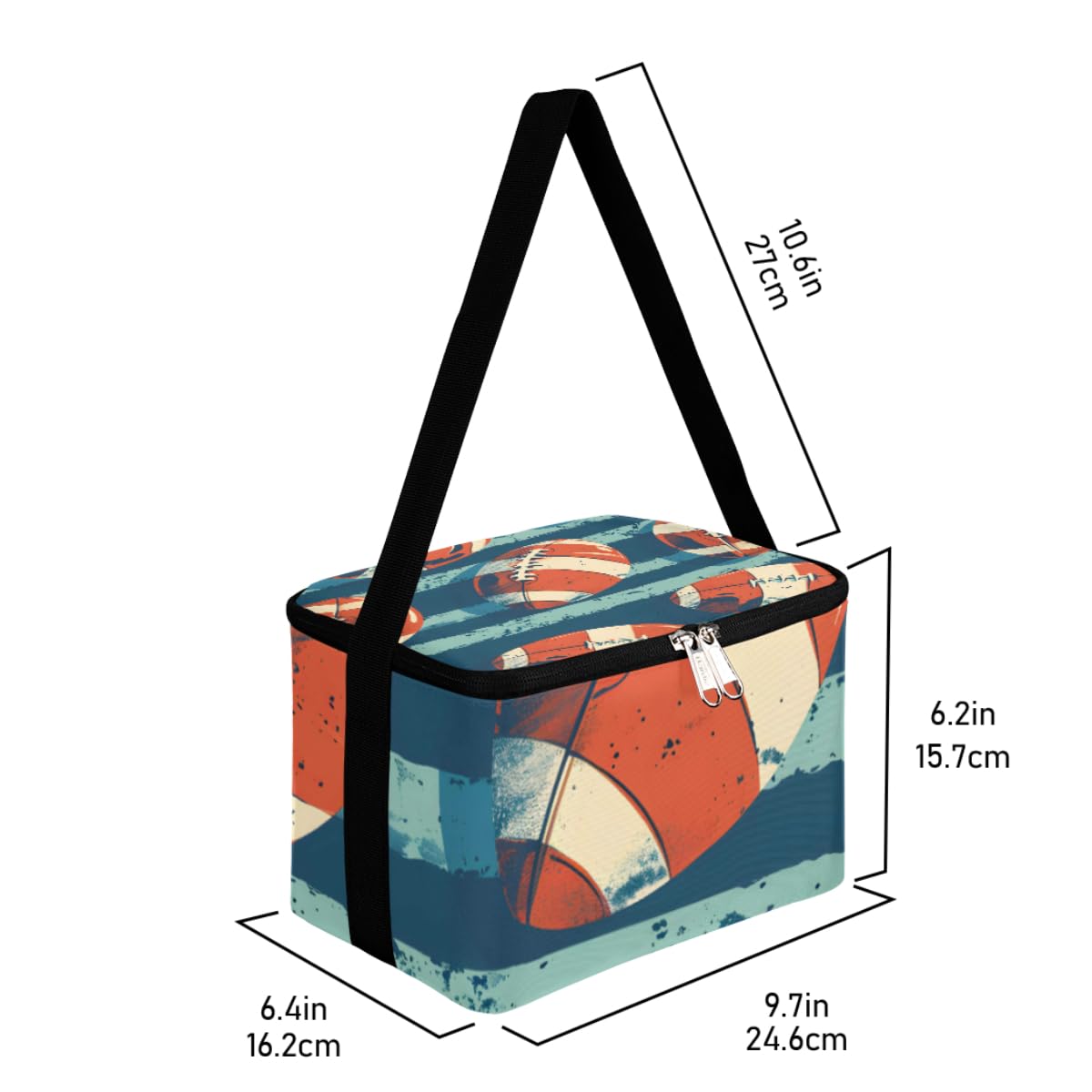 GzLeyigou Lunch Bags for Women Men 9 Cans,Rugby Hot & Cold Food Delivery Bag Insulated Grocery Bag Insulated Lunch Box Cooler Bag for Office Work Picnic Beach