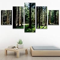 SIGNWIN 5 Panel Canvas Wall Art Rustic Woods for Home Decorations Ready to Hang - 60