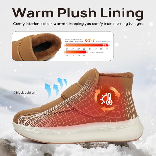 Men Diabetic Shoes Warm Winter Walking Booties Snow Boots for Swollen Feet4