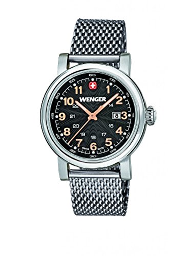 Wenger Urban Classic Women's Quartz Watch with Black Dial Analogue Display and Silver Stainless Steel Bracelet 011021106