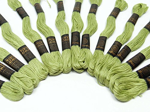 25 Piezas Hilo de Algodón Verde Claro para Bordar miniatura 5