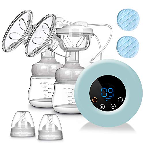 Sacaleches Eléctrico, SUMGOTT Recargable doble saca leche electrico con 3 modos y 9 niveles de succión