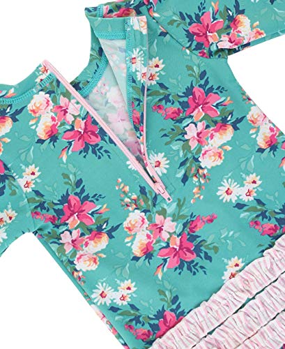 image for RuffleButts Baby Girls UPF 50+ Sun Protection Floral Printed Long Slee