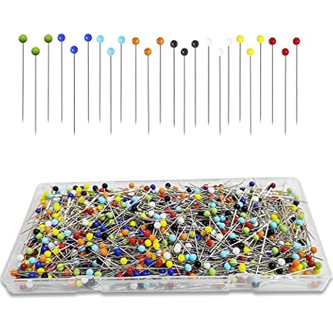 Urmspst Stecknadeln mit Kopf, 600 Stück Stecknadeln 38mm Glaskopfstecknadeln für Stoff, Schmuck, Basteln, Basteln und Nähprojekte (Farbenfroh) Cover
