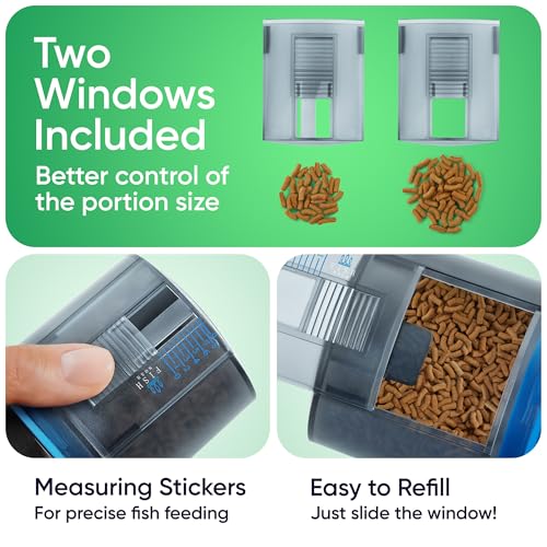 FISHNOSH Automatic Fish Feeder for Aquarium with Digital Thermometer - New Generation 2025, Auto Food Dispenser with Timer for Small Tank & Big Aquariums - Image 5