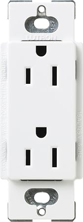 Lutron SCRS-15-TR-SW Satin Colors 15-Amp Tamper Resistant Receptacle, Snow