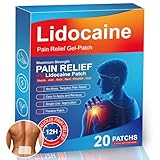 Sqie Pain Relief Patches Lidocaine 4% Maximum Strength- 20 PCS 5.5'X3.94' Ice Pain Relieving Patch- 12 Hour Flexible Back Pain Relief Gel Patches for Neck Shoulder Hand Knee Muscle