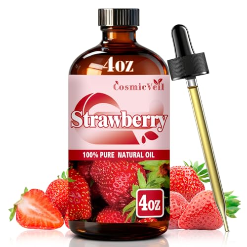 Strawberry Essential Oil Strawberry Oil for Aroma Diffuser Humidifier Home Fragrance Cleaning Body Care Massage Yoga DIY Candle DIY Soap CosmicVeilStrawberry4 Fl Oz (Pack of 1)