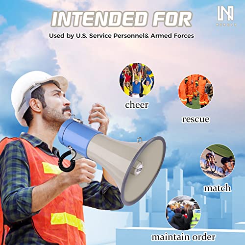 Mgrolx 50W Professional Bluetooth Megaphone Bullhorn Speaker With Detachable Microphone-Rechargeable Battery&Portable Strap-Siren And 260S Recording-Usb/Sd/Aux Input-For Police, Cheerleading, Outdoor #TOP4