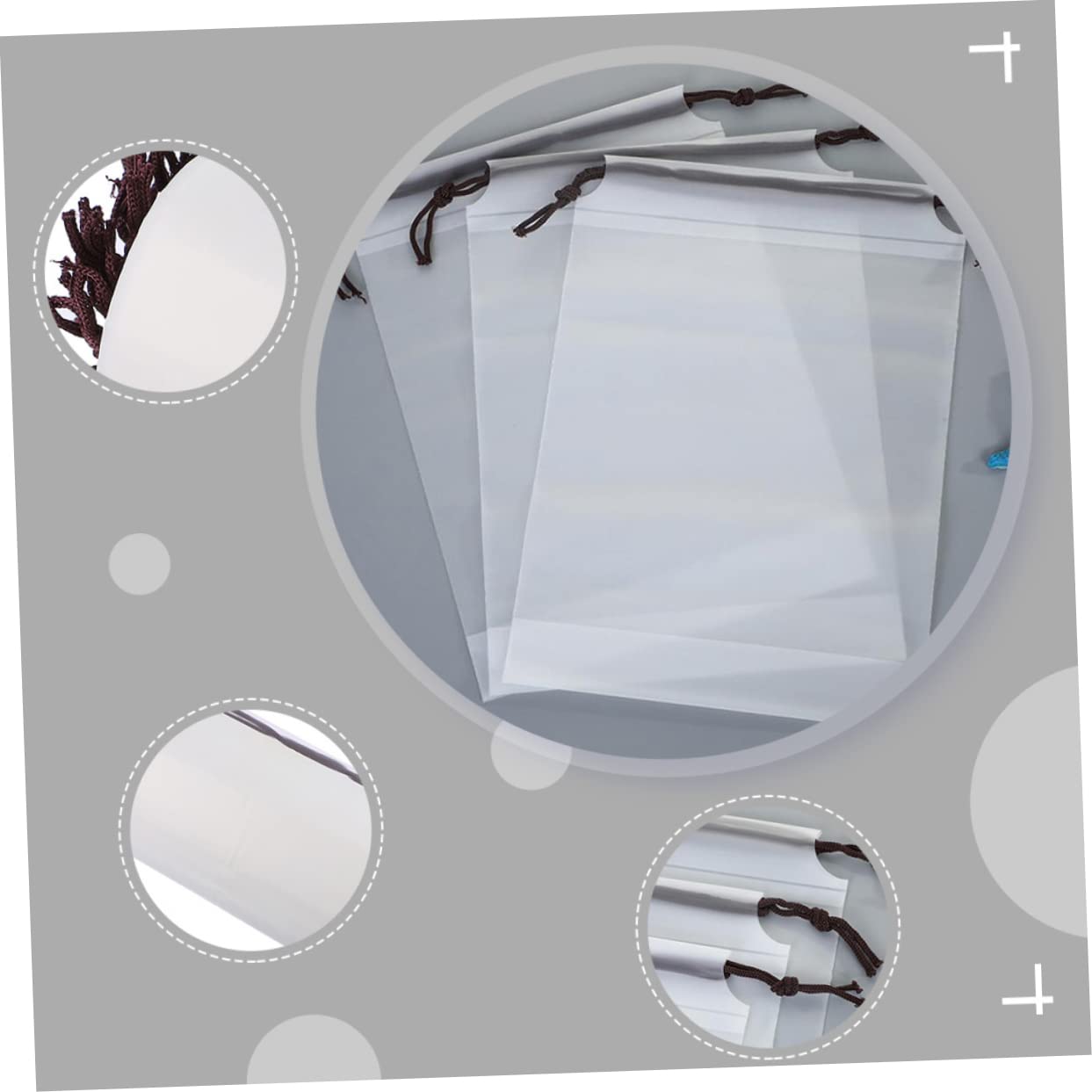 PACKOVE Sacchetti per Scarpe da Viaggio 30 Pezzi in Eva Trasparente Opaco Coulisse, Organizer Resistente Agli Urti 30x40 Cm per Valigia e Palestra
