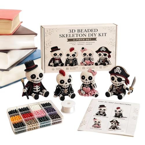Kit esqueleto 3D con cuentas artesanales temáticas e instrucciones 7