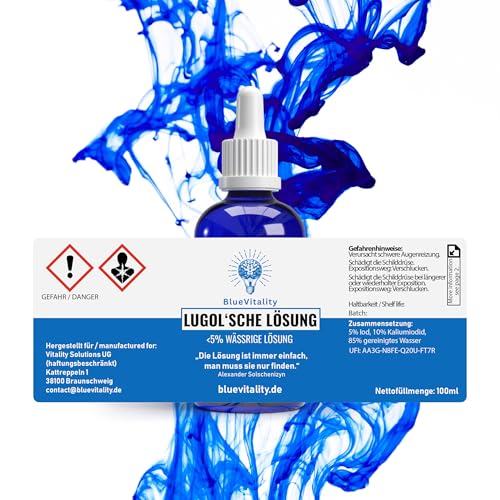 Iode de Lugol 5% flacon de 100 ml avec pipette doseuse