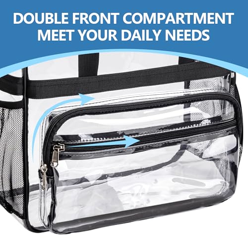 Paxiland Clear Bag for Stadium Events, 12x6x12 Inches Clear Tote Bag with Detachable Strap for Sports, Concert, Work, Travel3