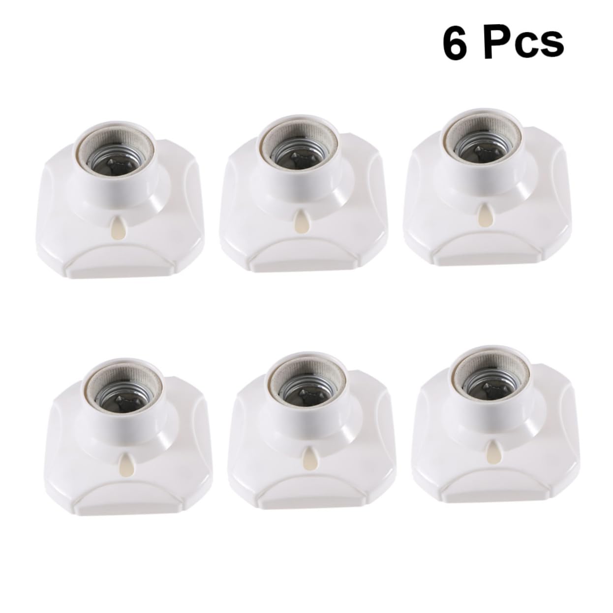 HOUDERCO 6Pcs Screw Lamp Holder Square Flat Bottom Light Base for Easy Installation Living Rooms Hallways and Restaurants Pottery and Porcelain Design
