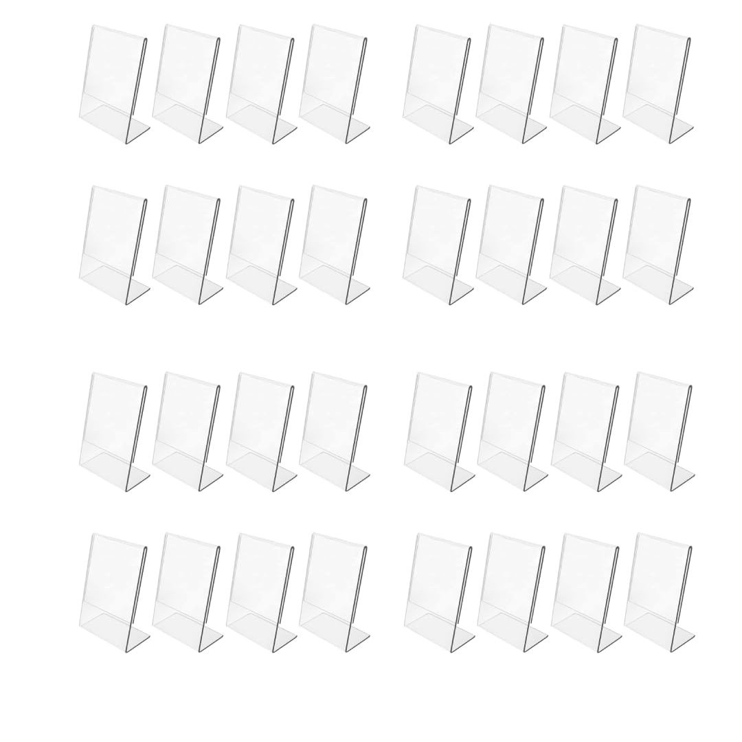 CPI 4 X 6 Inch (A6) Acrylic Bar code standee, QR Code L Shape Perfect for Restaurants, Promotions, Tent Card Paper Holder Photo Frames for BHIM, PHONEPE, GOOGLE Pay Stand (Transparent, Set of 32)