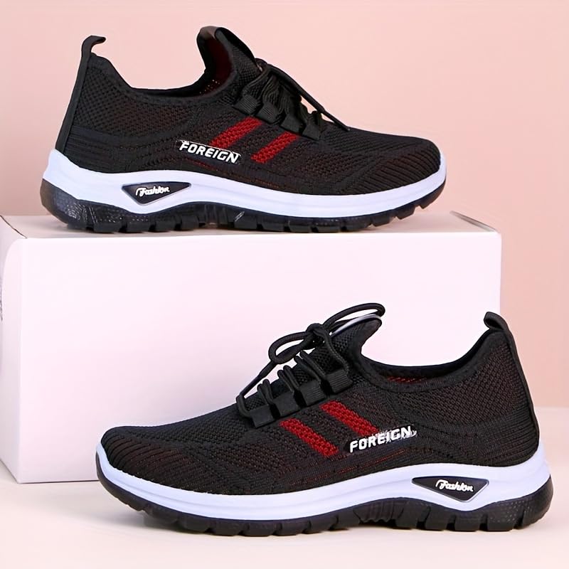 Women's Breathable Knitted Casual Running Shoes - lace-up Sneakers2