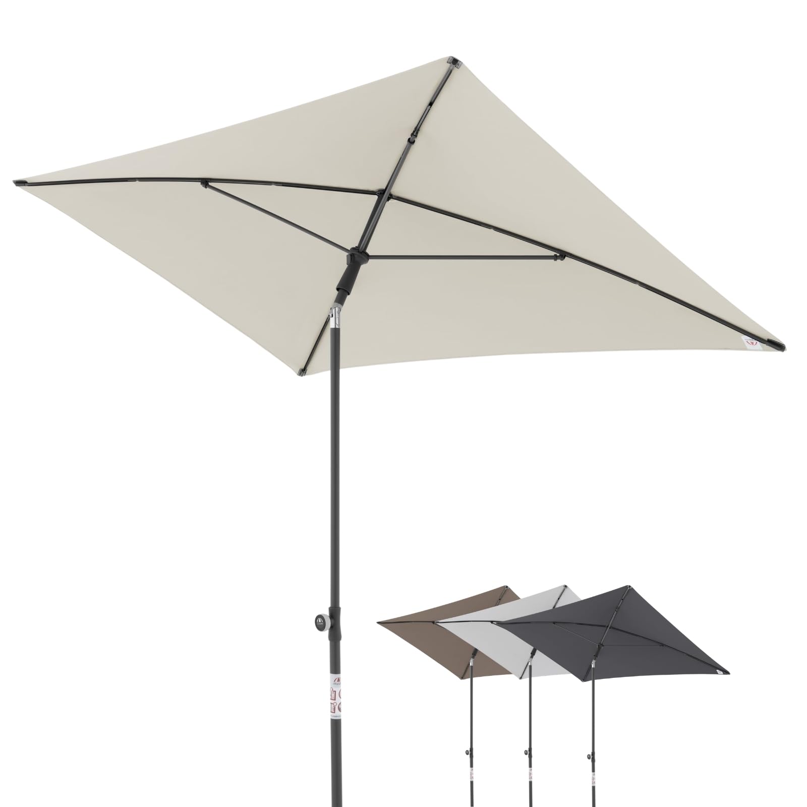 Doppler City ombrellone da balcone 200x125cm I Parasole rettangolare con protezione UV I