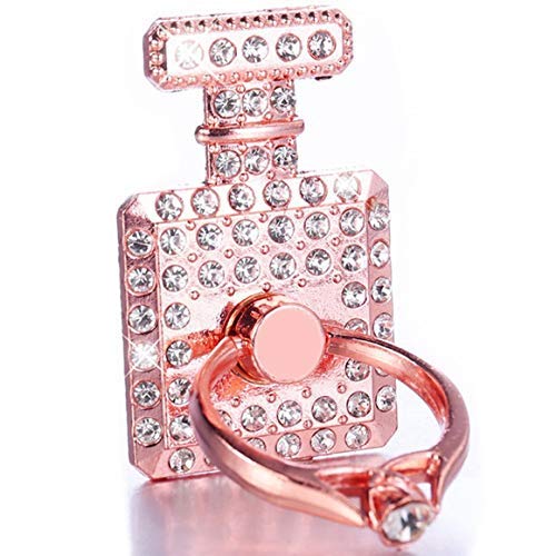 T-Zone Inc Perfume Bottle Shaped w/Rhinestone Phone Ring 2 Pack (Rose)