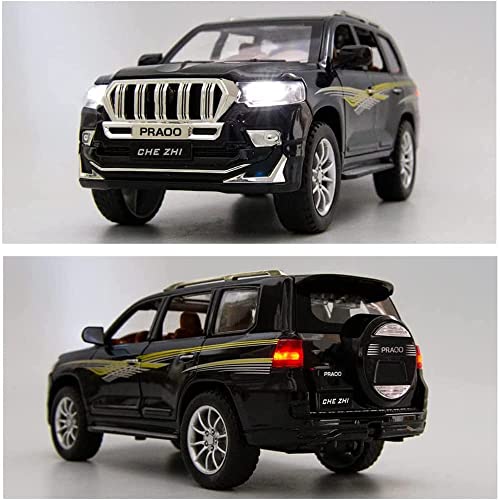 Image of Invite Enterprise Exclusive Alloy Metal Pull Back Die-Cast Car 1:24 Prado Diecast Metal Pullback Toy Car With Openable Doors & Light, Music Boys Gifts Toys For Kids(1:24 Prado - Black)