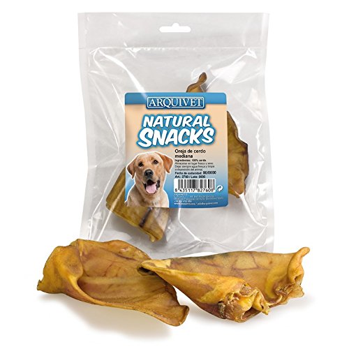 Arquivet Mittelgroßes Schweineohr - Natürliche Snacks für Hunde - (2 Stück Tasche)