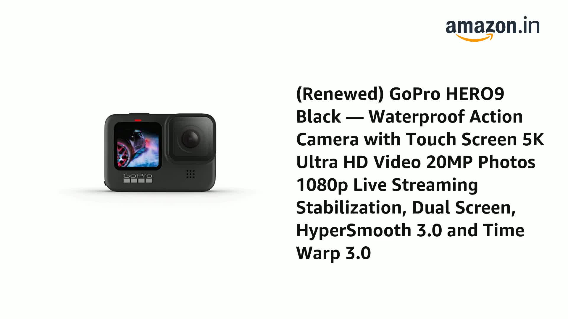 Refurbished) GoPro HERO9 Black — Waterproof Action Camera with
