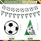 taonganui Fußball Tischdecke Banner Set,Girlande Wimpelkette Tischdecke Soccer Party Deko Kindergeburtstag Event Tischdeko Fussballfest Tischbelag Partydekoration