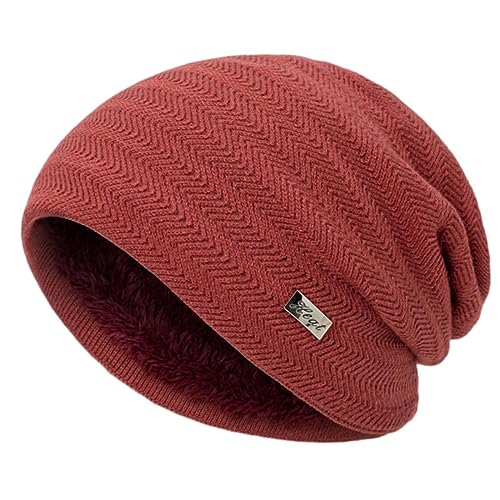 Generisch Bufanda de lazo para mujer, invierno, hombres y mujeres, gorros de punto de invierno, para el hogar, más cálido, resistente al invierno, gorro de lana, naranja, Talla única