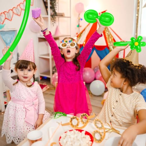 Image of LXZFCRG 260 Balloons Green Long Balloons for Balloon Animals, Thickening Long Skinny Latex Twisting Balloon for Balloon Garland Halloween Party Suppies Birthday Wedding (Green)