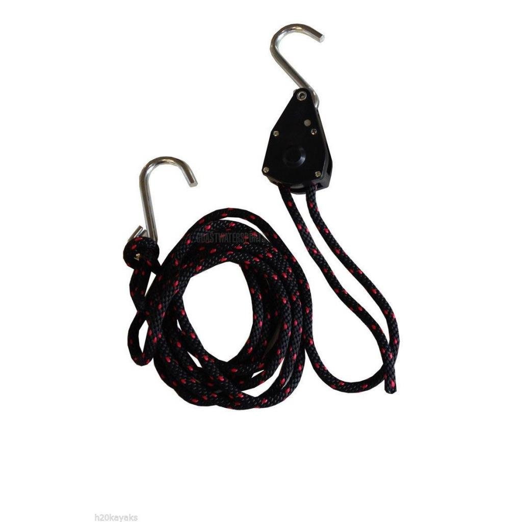 ELBME 8ft Black Canoe/Kayak Easy Bow-Stern Tie Down Stern Strap Accessories
