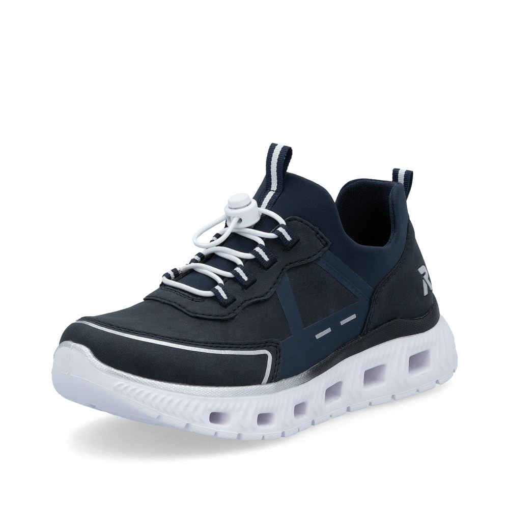 Rieker Damen Low-Top Sneaker M6062, Frauen Halbschuhe,Strassenschuhe,Sportschuhe,Freizeitschuhe,Turnschuhe,Laufschuhe,blau (14),41 EU / 7.5 UK
