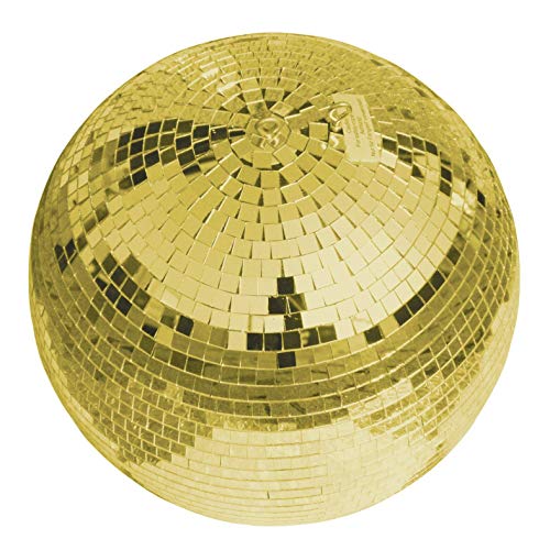 showking Boule à facettes Goldie avec facettes en Verre Authentique, Ø 30 cm, dorée - Boule Disco/Décoration soirée