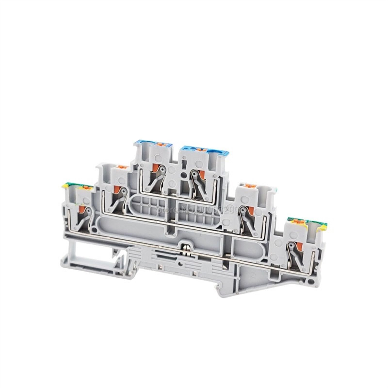 PT2.5-PE/L/N 3 niveles Bloque de terminales de carril Din tierra Modular Push-in 2,5mm cable de conexión a tierra conector eléctrico PT2.5-3L-PE (Color : PT2.5-PE-L-N, Size : 10 Pcs)