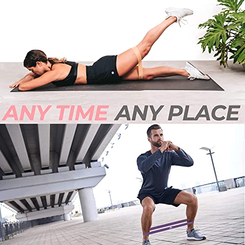 Coresteady Resistance Bands Set of 5 - Mini Fitness & Loop Exercise Band for Men & Women - Yoga, Body & Gym Sport Resistance Loop Bands for Strength, Muscle & Tone - With E-Guide & Travel Bag - Image 6