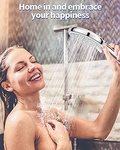 High Pressure Handheld Shower Head Vmasstone 4-Setting Shower Head Kit - Jet Water Mode - With 59" Stainless Hose And Adjustable Mount Excellent Replacement For Bath Showerhead (Hm-001 Brushed Nickel) #TOP6