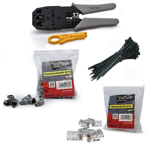 JUEGO DE CRIMPADORA PARA CABLES DE RED PARA ENGASTAR PLUG UNIDADES ABRAZADERAS VULTECH CRI-01-SN21401 SN21424-SN21502 X 2