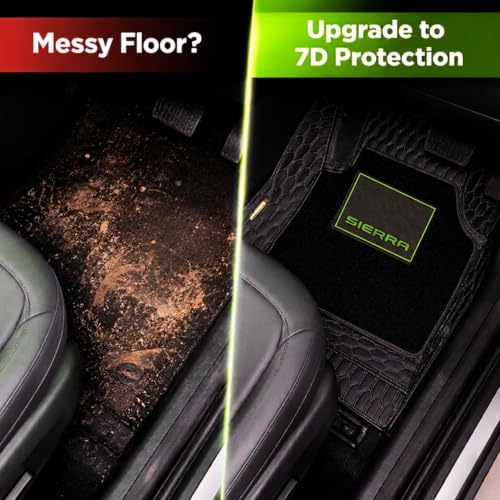 Image of EV MASTER Premium 7D Car Floor Mat Full Set for TATA Sierra EV Hybrid (2026 Onwards) Luxury Leather Double Car Foot Mats Complete Set of 3, Waterproof and Washable