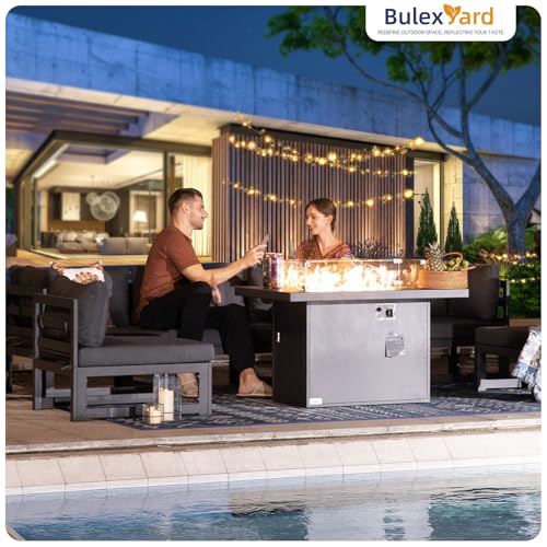 BULEXYARD-Aluminum-Patio-Furniture-Set-with-43-Propane-Gas-Fire-Pit-Table-9-Pieces-Outdoor-Furniture-Sectional-Sofa-Large-Conversation-Sets-9-Pcs-A-GreyGrey-wFirepit BULEXYARD Aluminum Patio Furniture Set with 43 Propane Gas Fire Pit Table 9 Pieces Outdoor Furniture Sectional Sofa Large Conversation Sets 9 Pcs A GreyGrey wFirepit