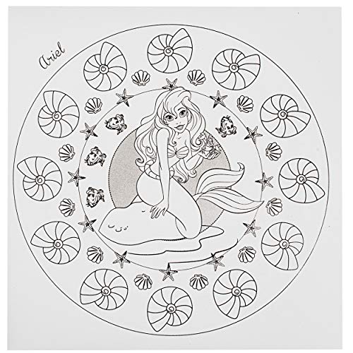großes Malbuch - Mandala - quadratisch - Disney Princess - Prinzessin - Mädchen - Dickes Kindermalbuch - 24 Seiten - für… – Bild 6