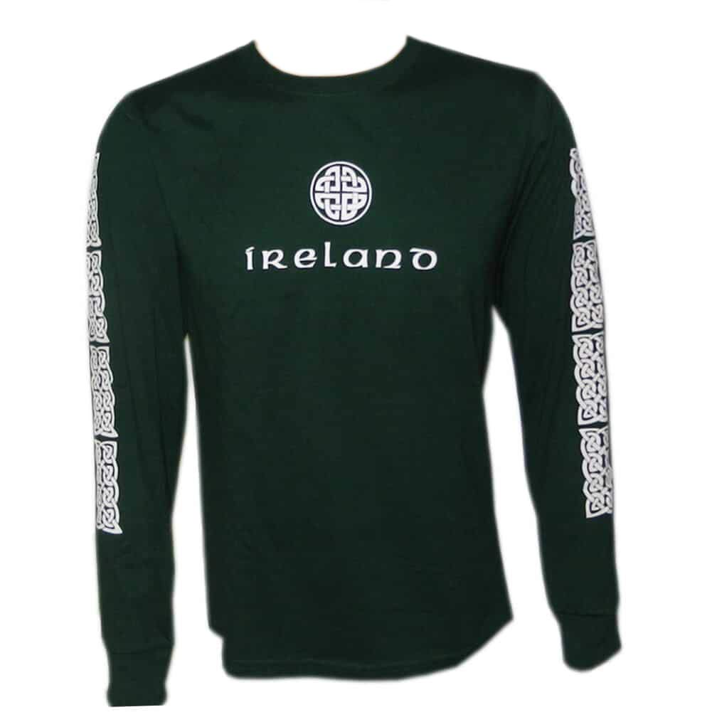 Celtic Clothing CompanyIrish Celtic Design Shirt, Celtic Knot Design, Long Sleeve, Green