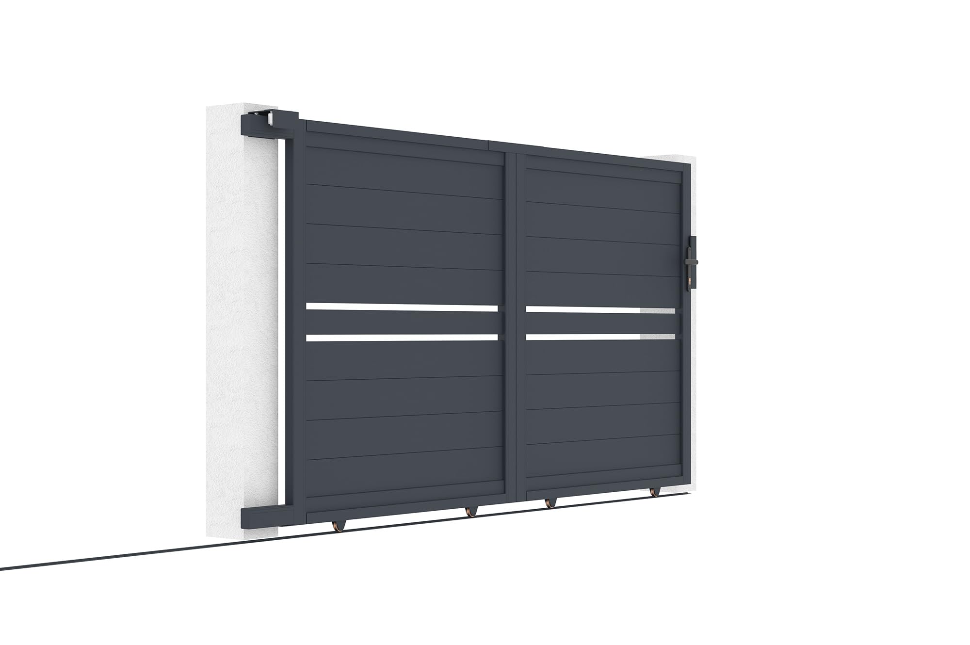 Casanoov Portail coulissant 3m CIMONE H.160 aluminium gris