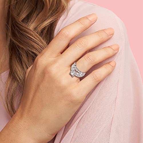 Starchenie Wedding Band Engagement Ring Set For Women 925 Sterling Silver Ring with Round White 3A Cubic Zircon2