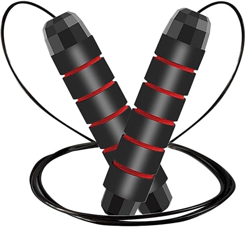 Cuerda de saltar, cuerdas de saltar ajustables para fitness, para mujeres, hombres y niños, sin enredos, cuerda de salto de velocidad rápida con