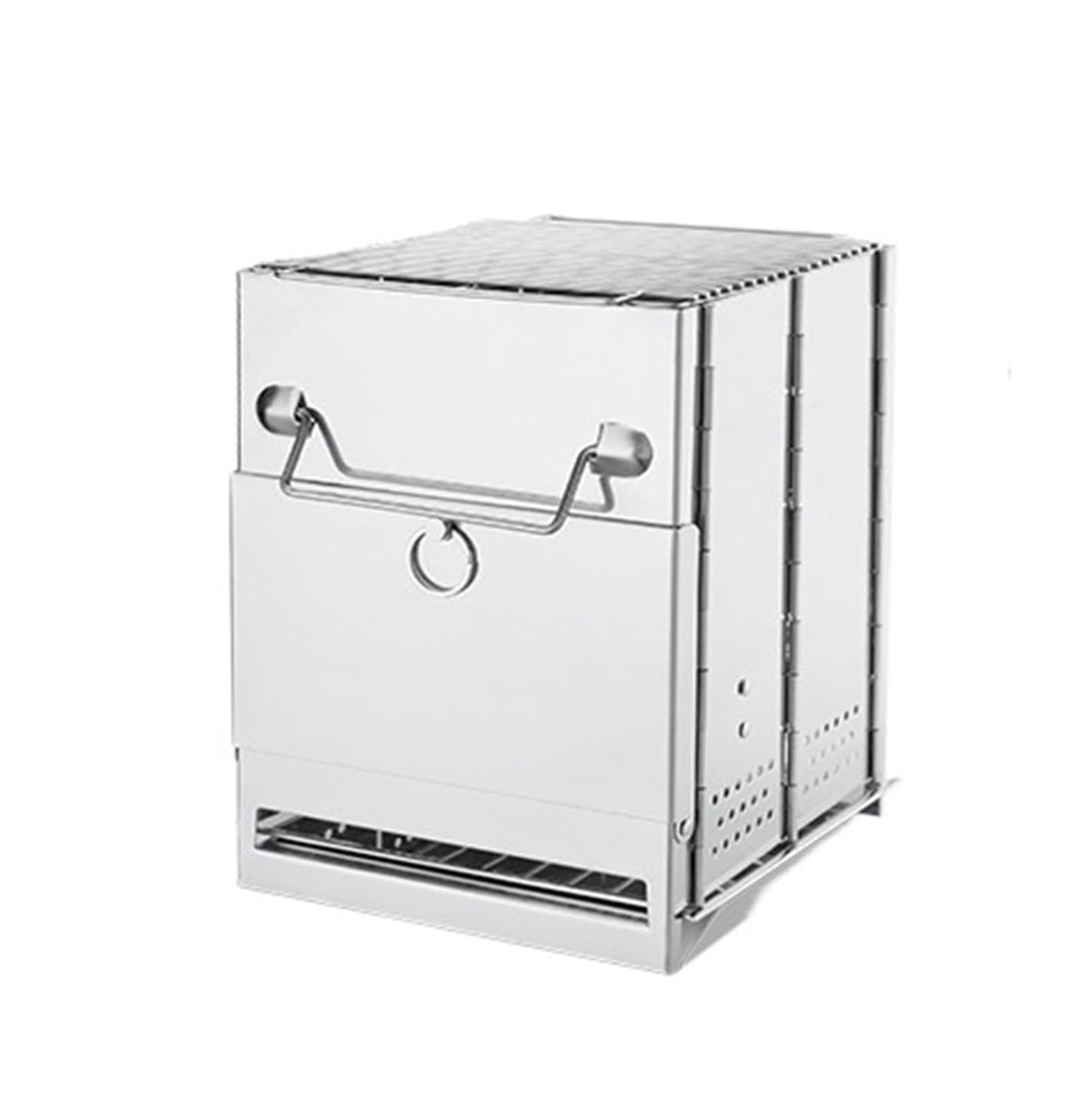 Estufa de Leña Mini Parrilla Plegable de Acero Inoxidable for Exteriores, Ideal for barbacoas, Camping, picnics, Estufas carbón y Parrillas for Barbacoa