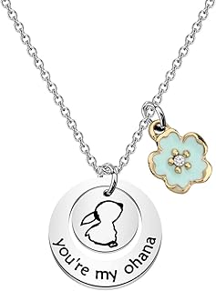 Ohana Necklace Hibiscus Charm Necklace Hawaiian Family Jewelry You're My Ohana Necklace