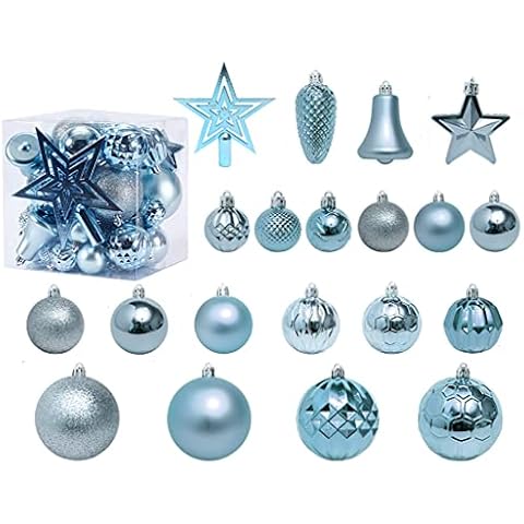 Christmas Baubles Blue Christmas Tree Decoration Set of 45 Plastic Christmas Tree Decoration Pendants Hanging Christmas Tree Decoration Christmas Tree Baubles Tree Decoration for Christmas Decoration Cover