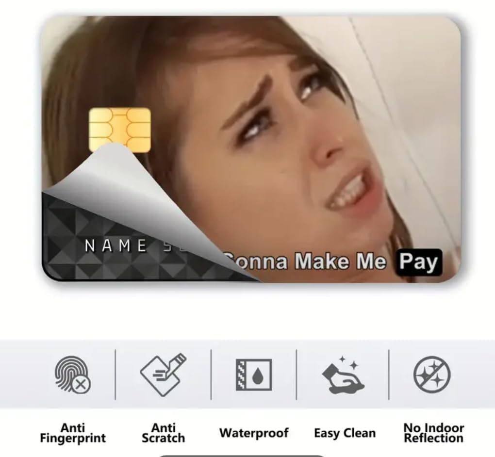 funny credit card sleeves 4Pcs You're Gonna Make Me Pay Sticker Skin Credit Card Sticker Credit Card Skin Cover Debit Card Stickers for Key, Debit, Credit, Bank Card Card Skin for Adults ( shirts shows us the reality in life that you dont get lemonade but instead you get craponade. Wholesale funny spanish latina credit